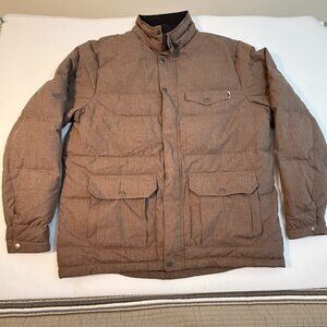 GO LITE MEN'S PUFFER COAT WARM BROWN XL